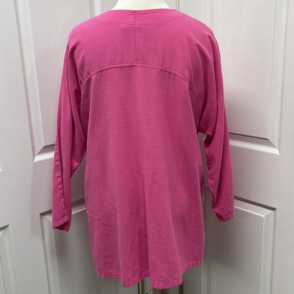 B’ GAUZE Pink 3/4 Sleeve Button Down Tunic - Picture 4 of 8